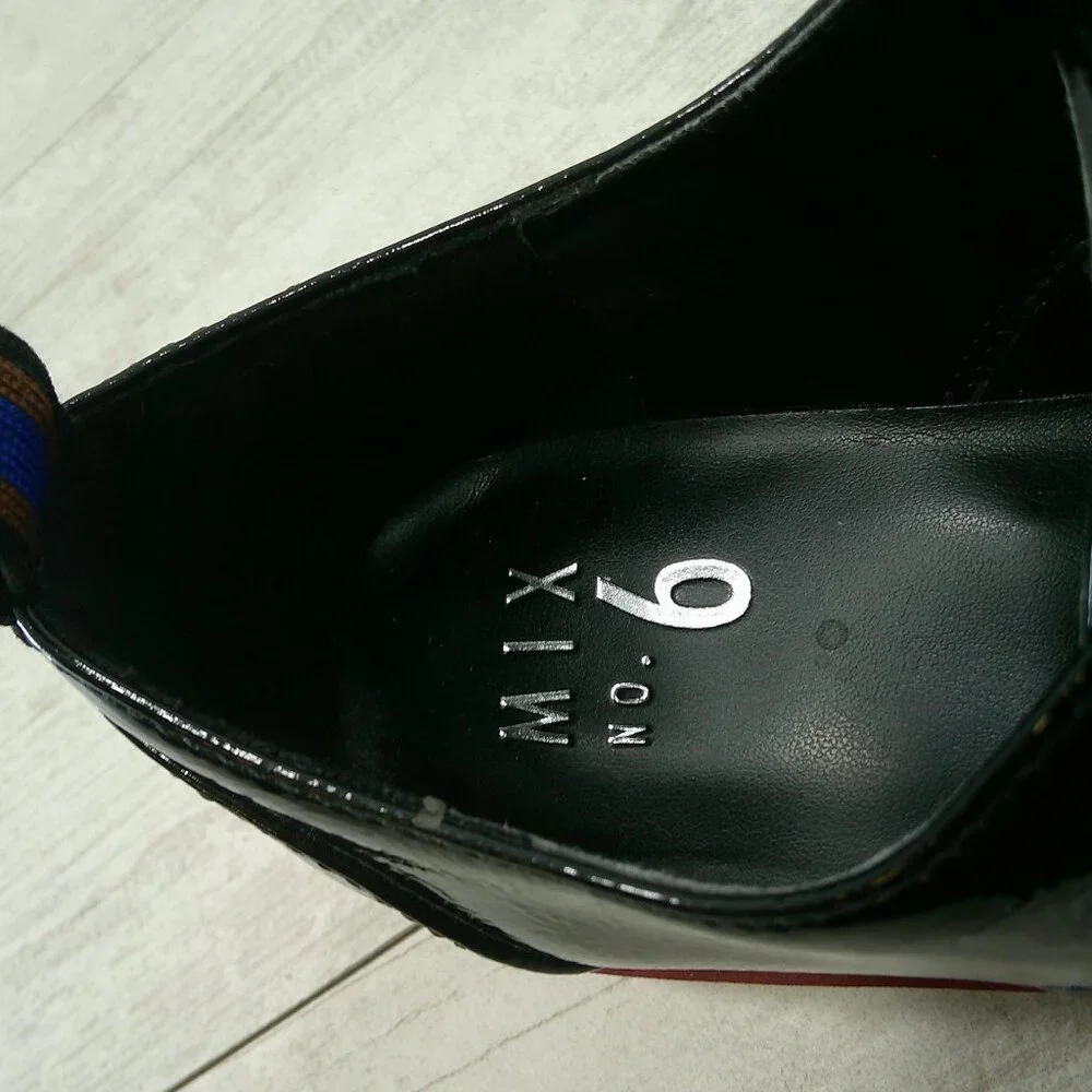 Mix No. 6 Gustava Classic Black Patent Leather Oxford Derby Lug-sole Size 7M